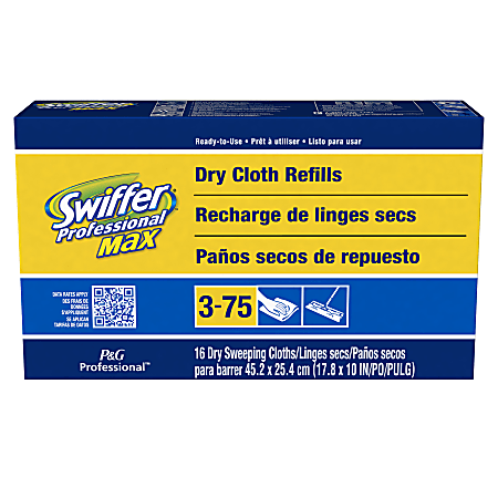 Swiffer Professional Max Dry Refill Cloth Dusting Pads, 16 Cloths Per Box