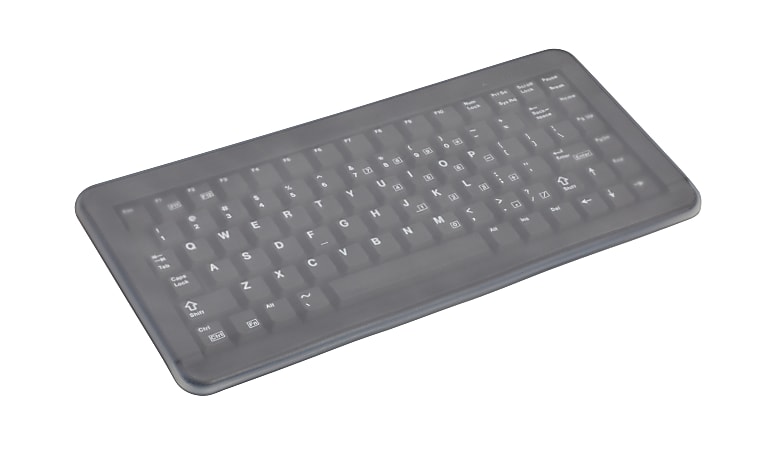 Cherry EZClean® 4100 Ultra-Slim Compact Covered Keyboard, Black,