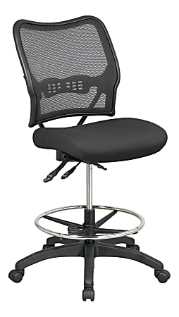 Office Star™ SPACE Deluxe Ergonomic Air Grid/Mesh Armless Drafting Chair, Black