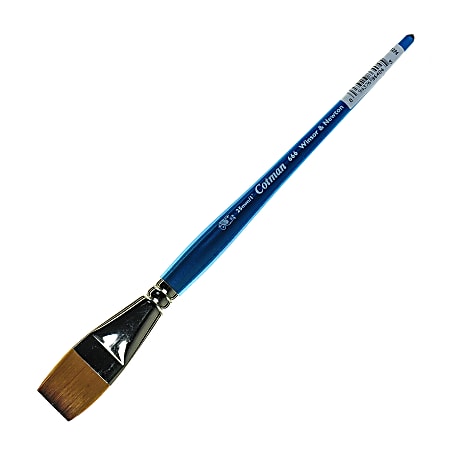 Winsor & Newton Cotman Watercolor Paint Brush 666, 1", One-Stroke Flat Bristle, Synthetic, Blue