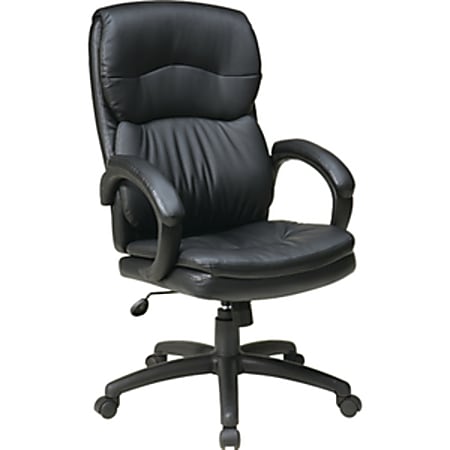 Office Star Work Smart Bonded Leather High Back Chair Black - Office Depot