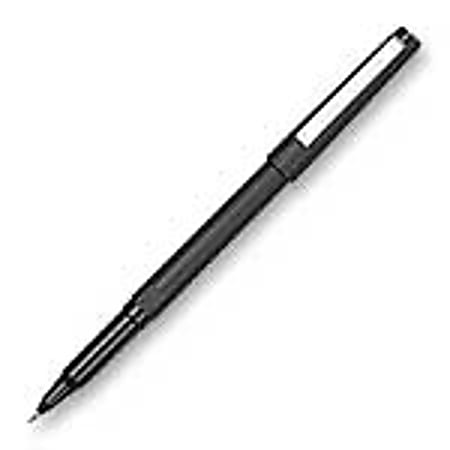 Pentel® Superball® Metal Roller Pens, 0.3 mm, Fine Point, Black Barrel, Black Ink, Pack Of 12