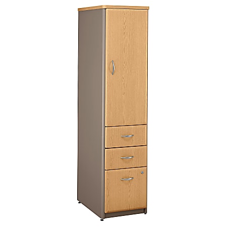 Bush Business Furniture Office Advantage Vertical Storage Locker, Light Oak/Sage, Premium Installation