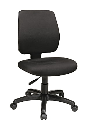 Office Star WORK SMART Deluxe Armless Task Chair, Ratchet Back Height Adjustment, Black
