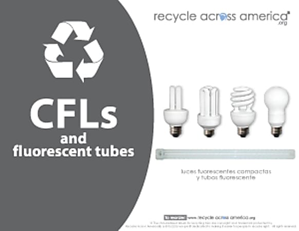 Recycle Across America CFL Standardized Recycling Labels, CFL-8511, 8 1/2" x 11", Charcoal