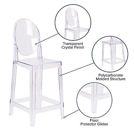 Flash furniture ghost counter stool back in transparent crystal new arrivals