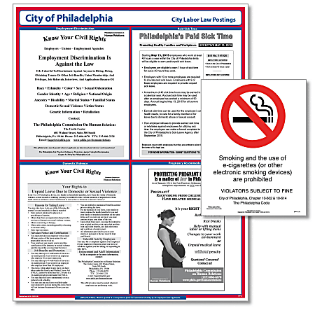 ComplyRight™ City Poster Bundle, English, Philadelphia, Pennsylvania