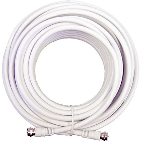 Wilson 50 ft. White RG6 Low Loss Coax Cable (F Male - F Male) - 50 ft Coaxial Antenna Cable for Antenna - First End: 1 x F Connector Male Antenna - Second End: 1 x F Connector Male Antenna - White