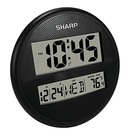 Sharp® Wall And Table Clock, 7", Black