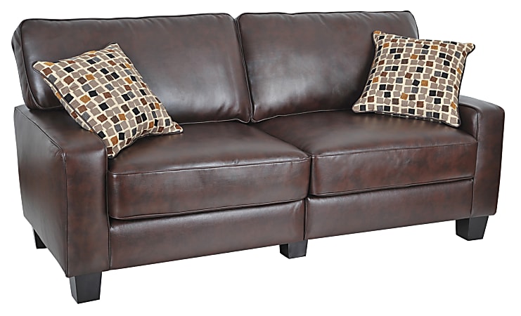 Serta Rta Monaco Bonded Leather Sofa 72, Leather Sofa With Non Removable Cushions