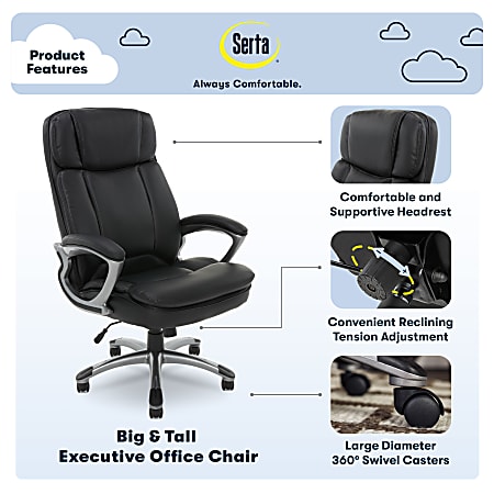 Serta big and tall manager chair top