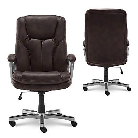 Serta Benton Big And Tall High Back Chair Roasted ChestnutSilver Office Depot