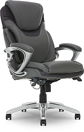 Serta® AIR™ Health & Wellness Ergonomic Executive Office Chair, Light Grey