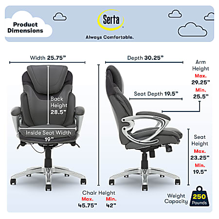 Serta air lumbar bonded leather manager office chair review hotsell