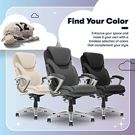 Serta AIR Health Wellness Ergonomic Bonded Leather High Back