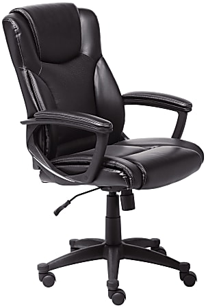 Serta® Executive Office Ergonomic Bonded Leather High-Back Chair, Black