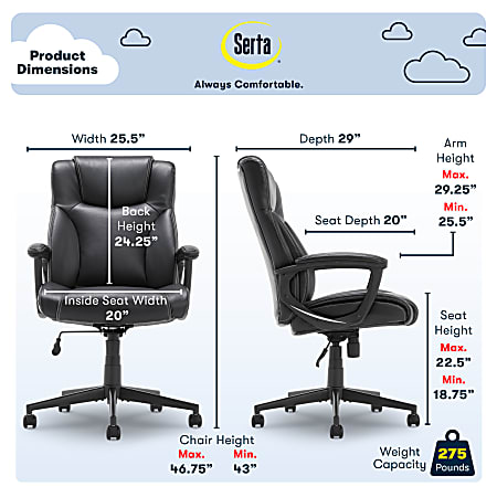 Serta my fit executive office chair hot sale