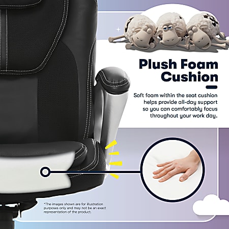 Serta Amplify Bonded LeatherMesh High Back Office Chair