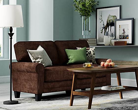 Serta® RTA Trinidad Collection Fabric Loveseat Sofa, 61"W, Chocolate