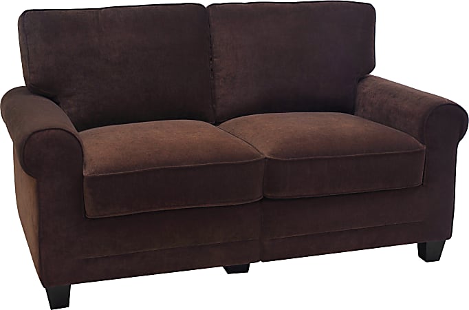 Serta RTA Trinidad Collection Fabric Loveseat Sofa 61 W Chocolate