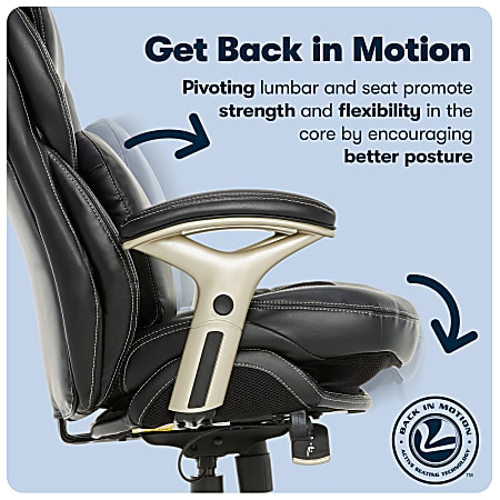 Serta leather wellness deals mid back office chair