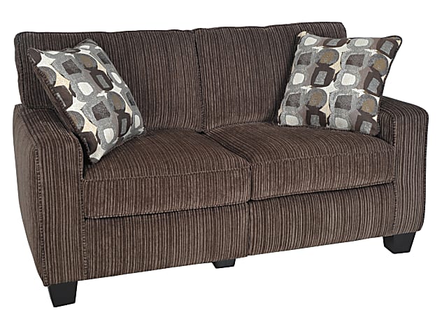 Serta® RTA San Paolo Collection Fabric Loveseat Sofa, 61"W, Mink Brown