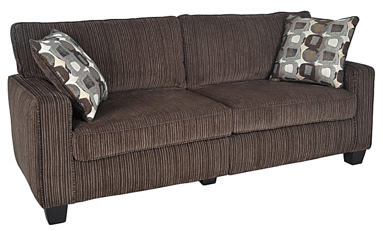Serta® RTA San Paolo Collection Fabric Sofa, 78"W, Mink Brown