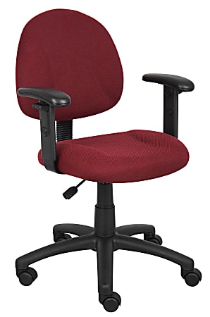 Boss Office Products Posture Mid-Back Task Chair, Black/Burgundy