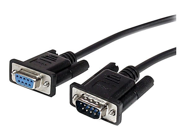 3m) Straight Through DB9 RS232 Serial Cable - M/F (Black