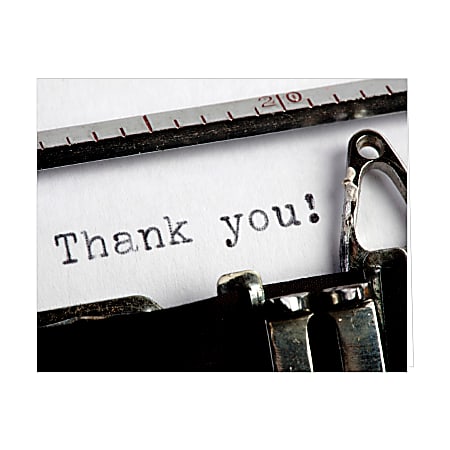 Retrospect Thank You Note Cards With Envelopes, 4 1/2" x 5 7/8", Typewriter, Box Of 10