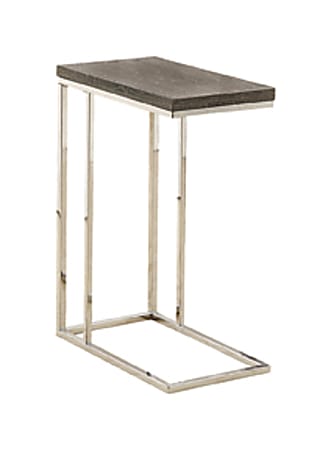 Monarch Specialties Hollow-Core Accent Table With Chrome Base, Rectangle, Dark Taupe