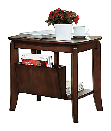 Monarch Specialties Solid-Top Magazine Table, Square, Walnut