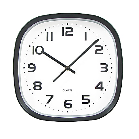 TEMPUS Wide-Profile Square Clock, Black