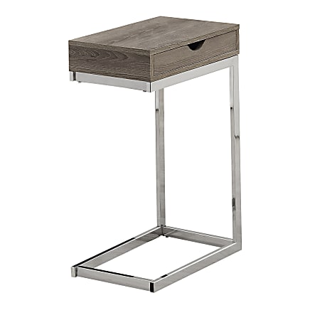Monarch Specialties Accent Table With Side Drawer, Dark