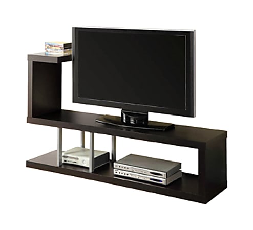 Monarch Specialties Hollow-Core TV Stand, For Flat-Panel TVs Up To 47", Cappuccino