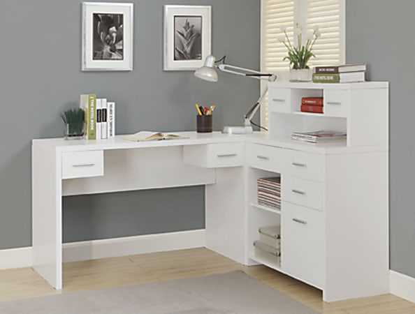 Monarch l shaped desk white discount