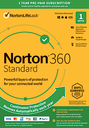Norton™ 360 Standard, For 1 Device, 1-Year Subscription, Product Key