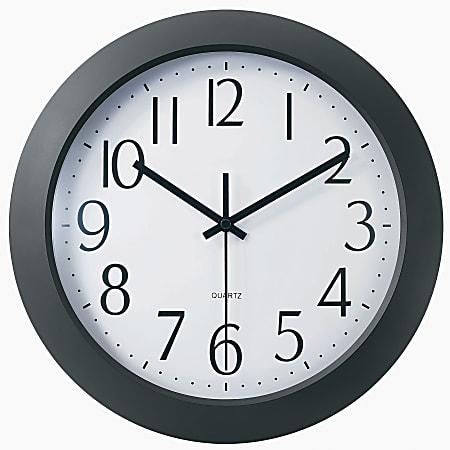 TEMPUS Flat-Panel Radio-Controlled Wall Clock, Black