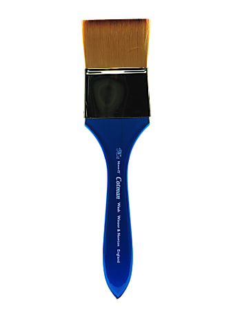 Winsor & Newton Cotman Watercolor Paint Brush, 2", Wash Bristle, Synthetic, Blue