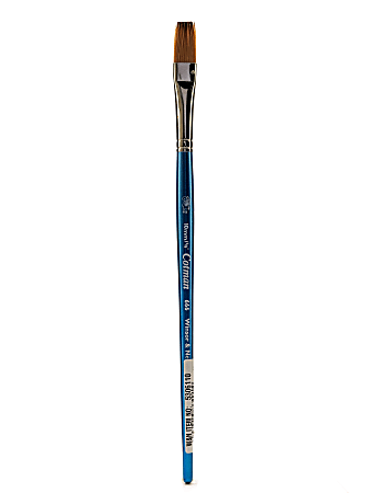 Winsor & Newton Cotman Watercolor Paint Brush 666, 3/8", One-Stroke Flat Bristle, Synthetic, Blue