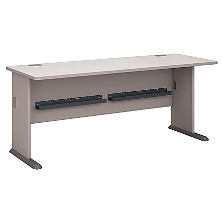 Bush Business Furniture Office Advantage Desk 72"W, Pewter/White Spectrum, Standard Delivery