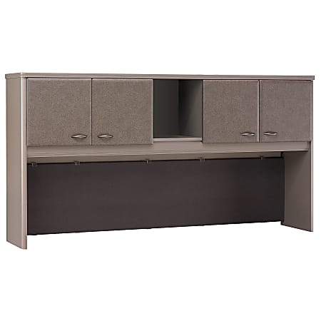 Bush Business Furniture Office Advantage Hutch 72"W, Pewter/Pewter, Standard Delivery