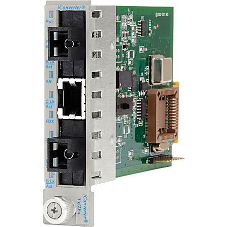 Omnitron Systems iConverter Tx/2Fx UTP to Fiber Media Converter - 1 x RJ-45 , 2 x SC Single Fiber - 100Base-TX, 100Base-FX