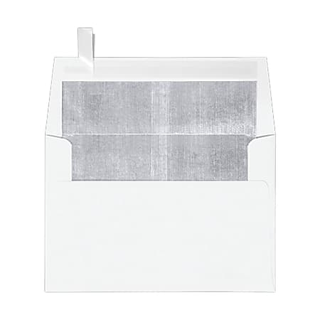 LUX Foil-Lined Invitation Envelopes A4, Peel & Press Closure, White/Silver, Pack Of 50