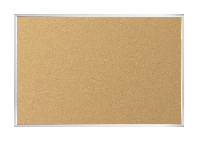 Balt® Best Rite® Valu Tak Cork Bulletin Board, 24" x 36", Aluminum Frame With Silver Finish