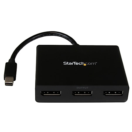 StarTech.com 3-Port Multi Monitor Adapter - Mini DisplayPort 1.2 to DisplayPort MST Hub - Triple 1080p/Dual 4K - Windows Extended Desktop