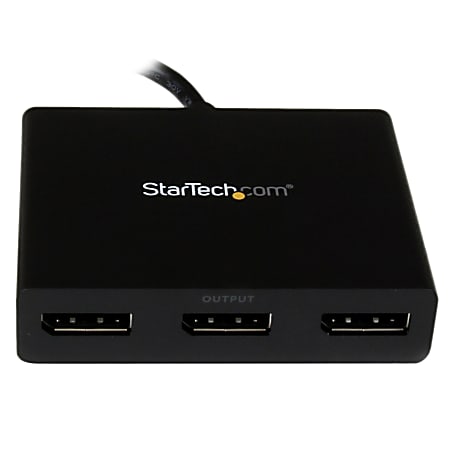 StarTech.com 3-Port Multi Monitor Adapter - Mini DisplayPort 1.2 to  DisplayPort MST Hub - Triple 1080p/Dual 4K - Windows Extended Desktop