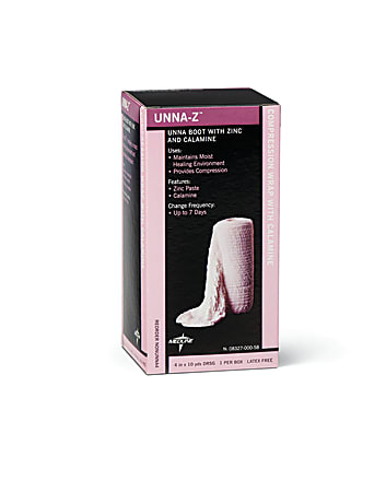 Medline Unna-Z Unna Boot Bandages, With Calamine, 4"
