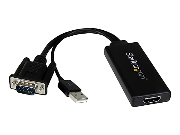 StarTech.com VGA to HDMI Adapter with USB Audio &amp; Power - Portable VGA to HDMI Converter - 1080p - Adapter cable - VGA2HDU