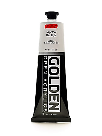 Golden OPEN Acrylic Paint, 5 Oz Tube, Naphthol Red Light